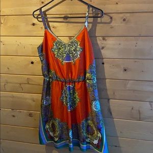 Faux silk unique dress